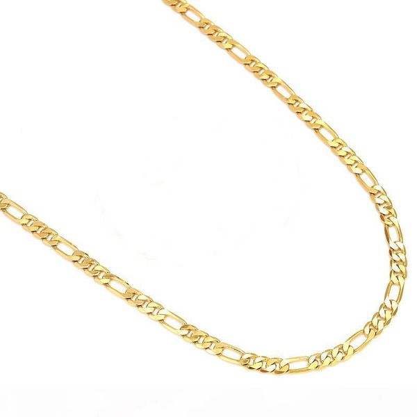

o mens 24k real yellow solid gold gf 8mm italian figaro link chain necklace 24 inches, Silver