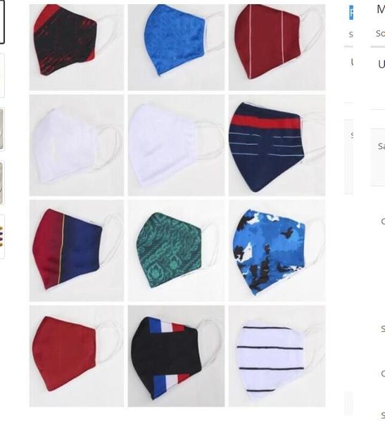 

marseille football fan mask family protection products 2020 paris masks a time of celebration removable washable, Black