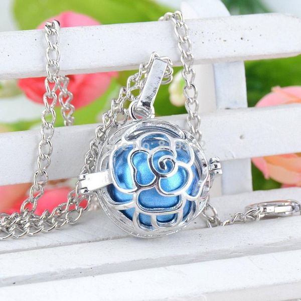 

mum gift pregnancy baby gift blackened mexico bola pregnant bell engelsrufer necklace 24" y0029, Silver