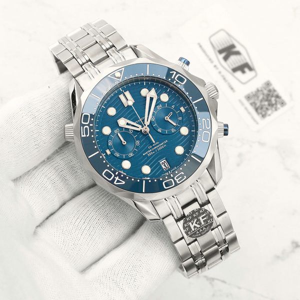 

mens lady watches quartz chronograph men watches 300m diver chronograph watch folding watches clasp wristwatches, Slivery;brown