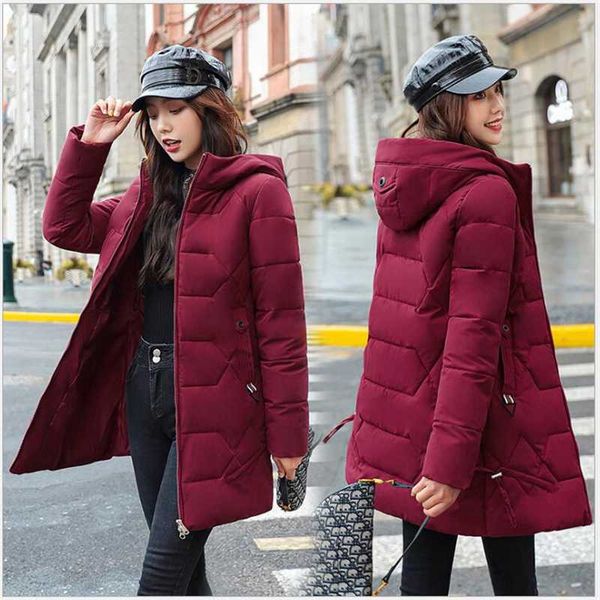 

2020 new autumn winter parkas basic jackets female winter hooded coats women cotton jacket student warm outwear 4xl r700, Black