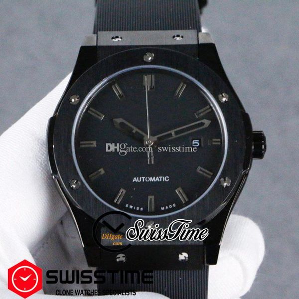 

новая big miyota 8215 автоматические мужские часы pvd сталь все черный циферблат серебряный палочка маркеры черный резиновый ремешок новое с, Slivery;brown