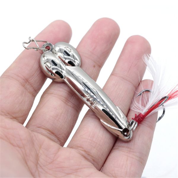

1pcs quality gold/sliver dd spoon lure 5g 10g 15g 20g metal sequined fishing hard bait with feather treble hook fishing tackle