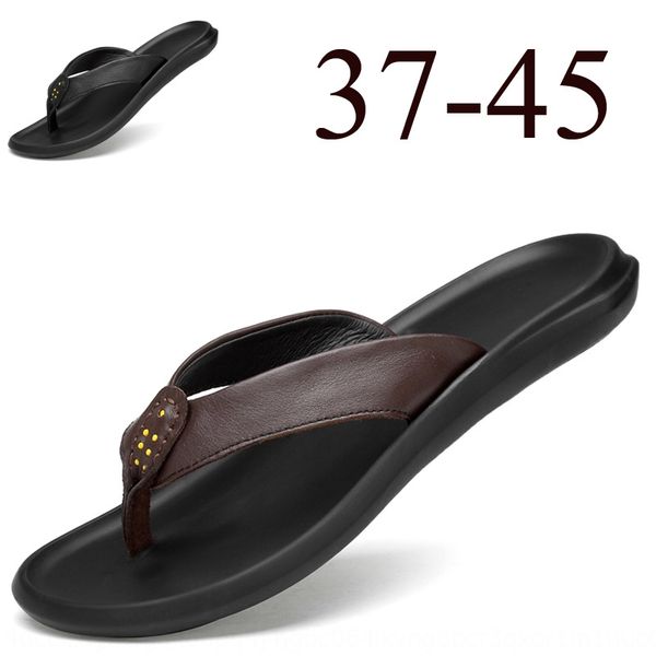 

summer new large size men's flip-flops korean style trendy sandals and slippers slippers first layer cowhide casual sandals