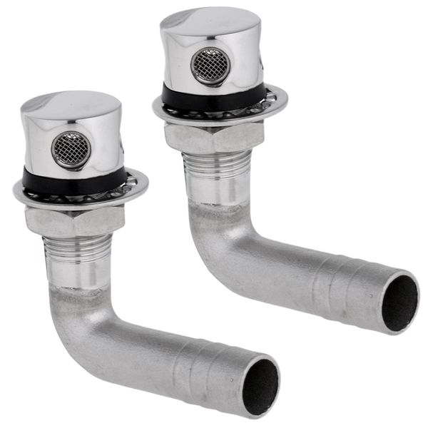 

2pcs 316 stainless steel boat marine flush mount fuel gas liquid tank vent 90 degree elbow for 3/5 inch 15mm hose
