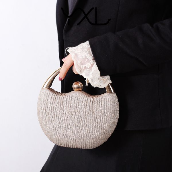 

fashion round clip women handbags designer lady shoulder bags lady luxury evening clutch bags party small purses female sac 2020