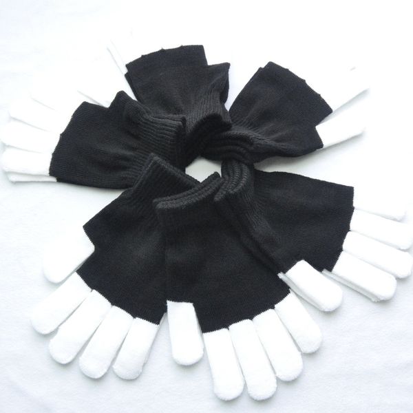 

24cm large size foreigner knitted acrylic flash coat coat gloves and gloves size, Blue;gray