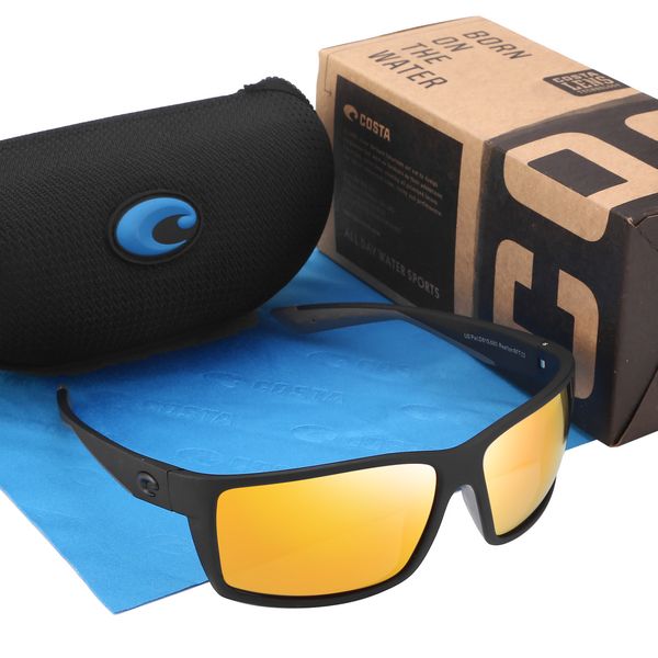 

580p costa polarized sunglasses men classic square driving sun glasses male reefton sunglasses for men uv400 oculos, White;black