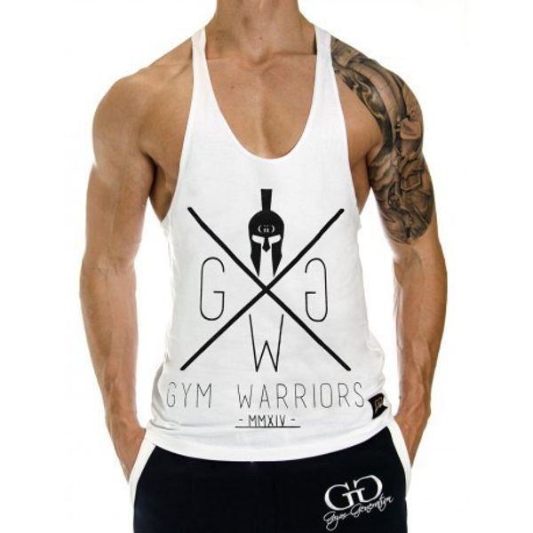 

muscle fitness brothers loose-fit healthy beauty elasticity training suit breathable sportsman i-shaped vest, Black;blue