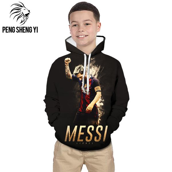 

осень и зима нового детского свитер 3d печать шеи свободно шнурок с капюшоном детского свитера топ a5, Black