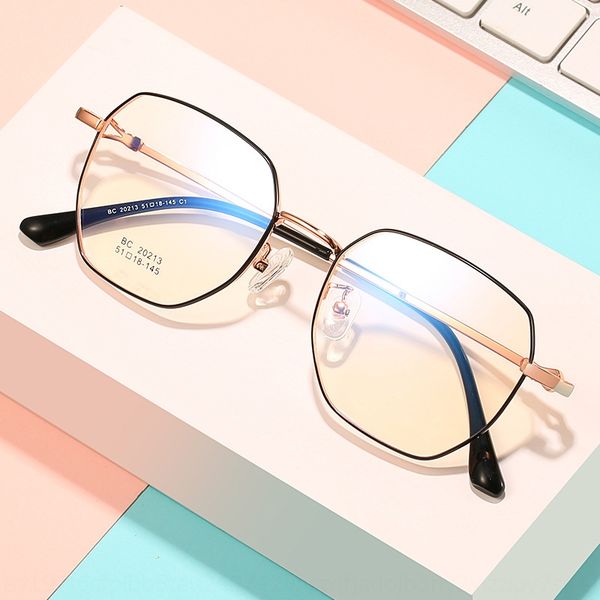 

new metal frame fashion irregular square glasses frame fashion plain glasses for men and women, Silver