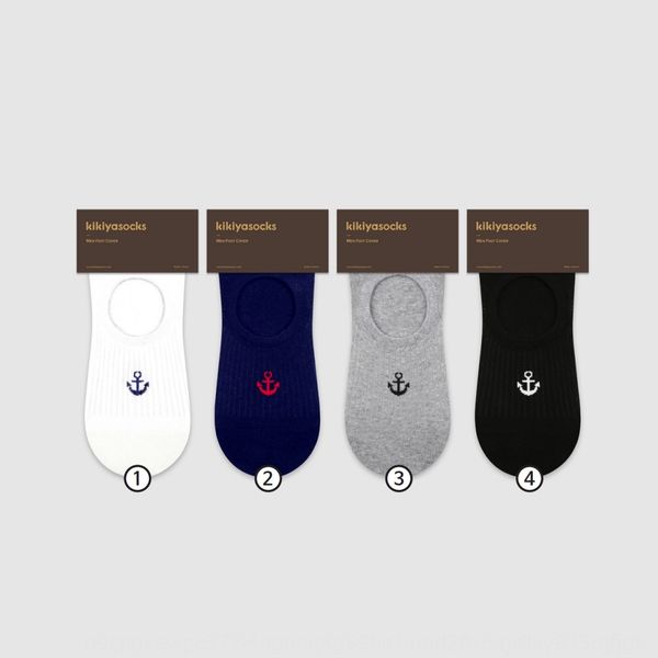 

kikiya korean spring and summer thin cotton low-shallow mouth men's boat socks boat socks solid color anchor sports invisible, Black