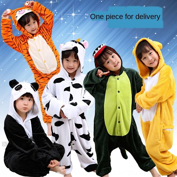 

dinosaur clothing children's pajamas jumpsuit body pants jumpsuit pants ji dong cartoon animal baby flannel boy and child, Black;brown