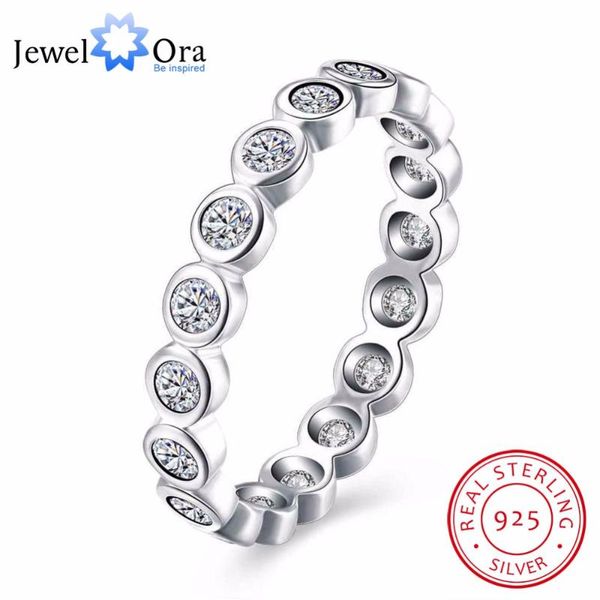 

925 sterling silver engagement ring multiple zircon paved wedding rings for women party accessories jewelry (jewelora ri102594, Golden;silver