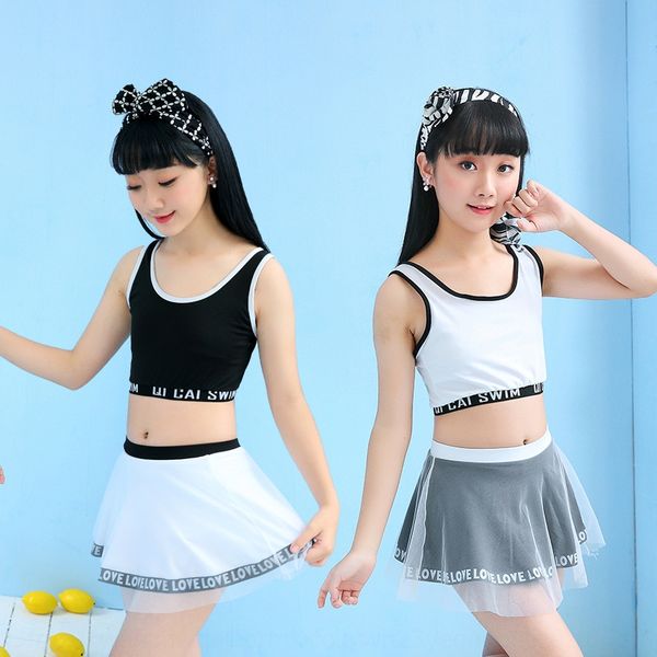 

korean style girl's bikini swimsuit princess bikini swimsuit children's small medium and large children's baby girl's sp, Black