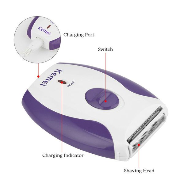 

2016 kemei 280r women epilator electric hair removal shaver rechargeable lady shaver mini portable demale hair shaving machine hairclipperss