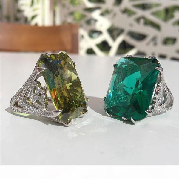 

luxury size 6 7 8 jewelry white z cz princess cut simulated diamond 22kt white gold filled wedding engagement ring gift, Silver