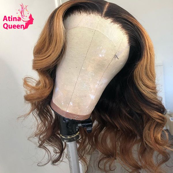 

pre plucked bleached knots ombre honey blonde highlight glueless full lace wig remy hd loose deep wave wig for black women
