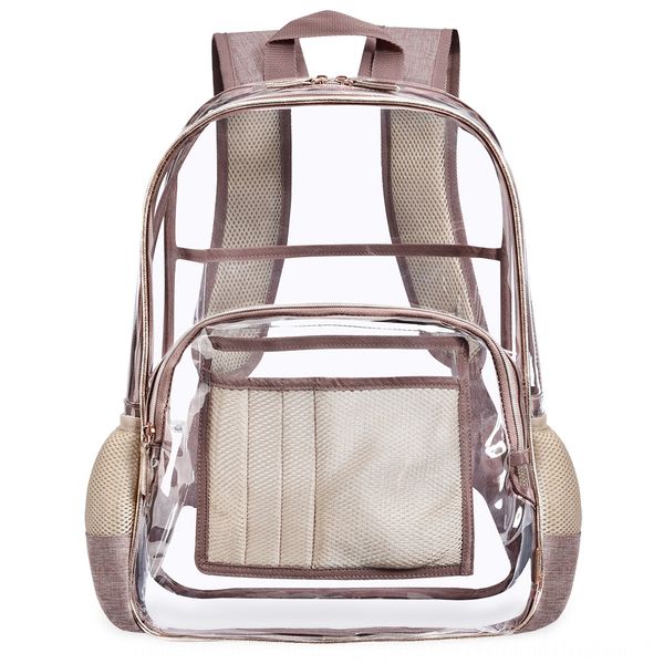 

rose golden student travel rose golden transparent female backpack student bag transparent bag travel backpack female