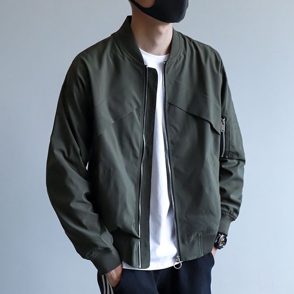 

men's 2020 new autumn flight men's loose stand collar base baseball ball jacket suit trendy casual jacket for men, Black;brown