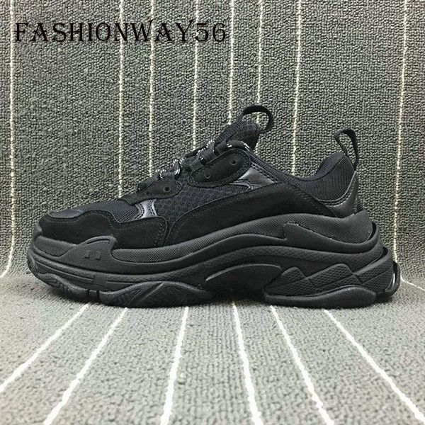 

2019 fashion paris 17fw triple s sneakers triple-s casual dad mens designer shoes combination sports mens trainers, Black