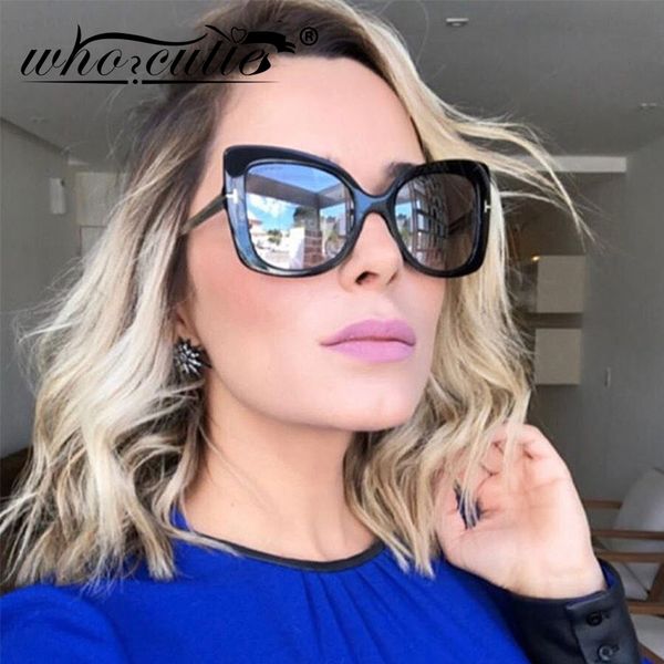 

women vintage sunglasses oversized cat eye brand design retro leopard tortoise shell big frame sun glasses shades female s067, White;black