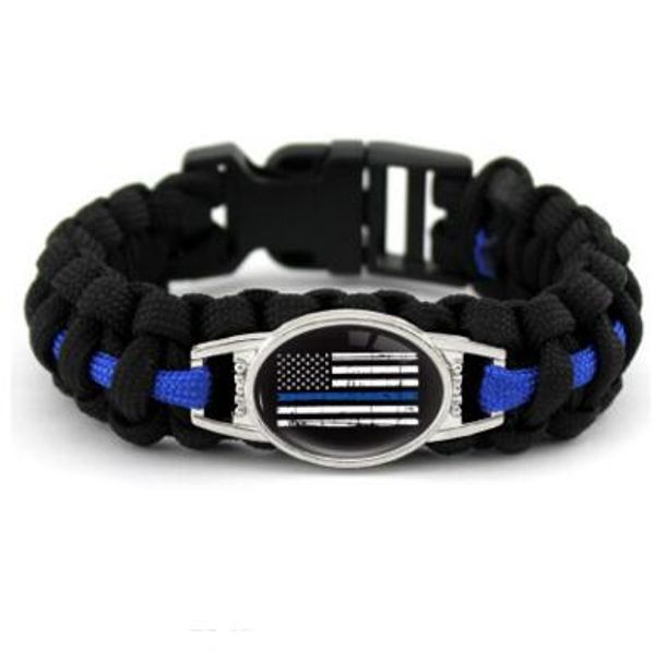 

черный синий тонкая голубая линия американский флаг назад синий police paracord выживания браслеты открытый самостоятельной выживания кемпин, Golden;silver