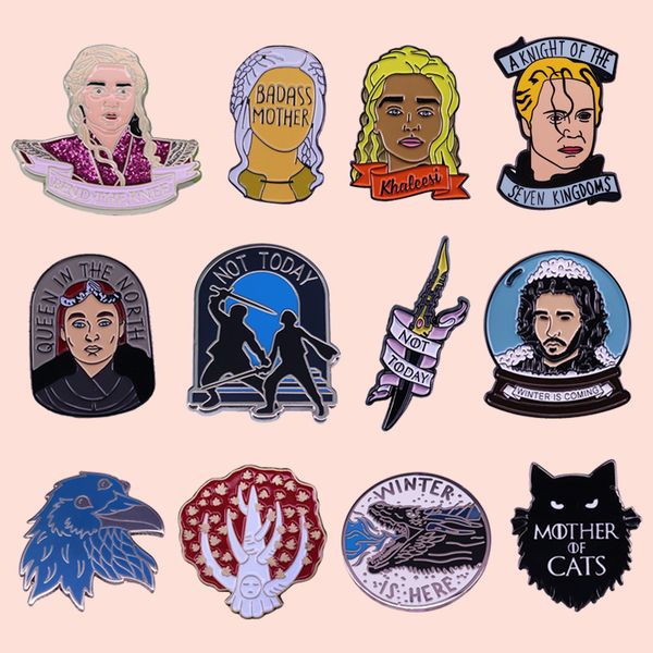 

zf1400 tv series character cool figure metal enamel pins and brooches for women men lapel pin backpack bags hat badge gifts, Gray