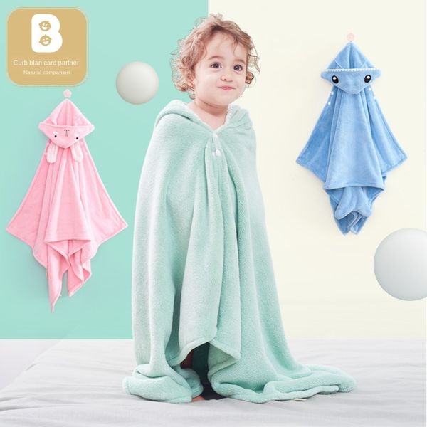 

card with cartoon animal children's bath towel pullover towel with hat cloak baby cloak bathrobe pullover bathrobe