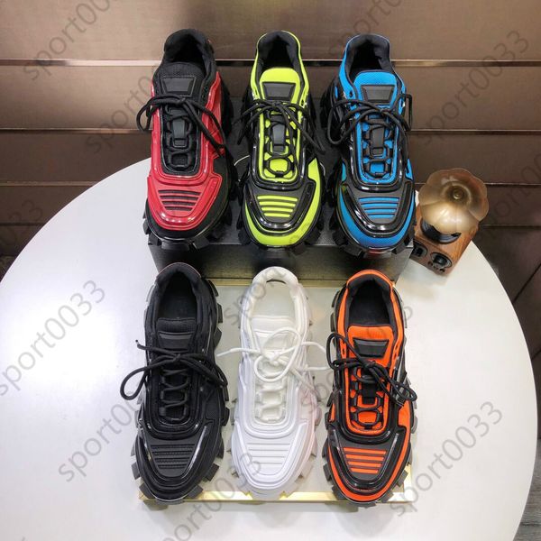 

thunder knit, men low casual shoes lates p cloudbust thunder lace up shoes 19fw capsule series color matching platform, White;red