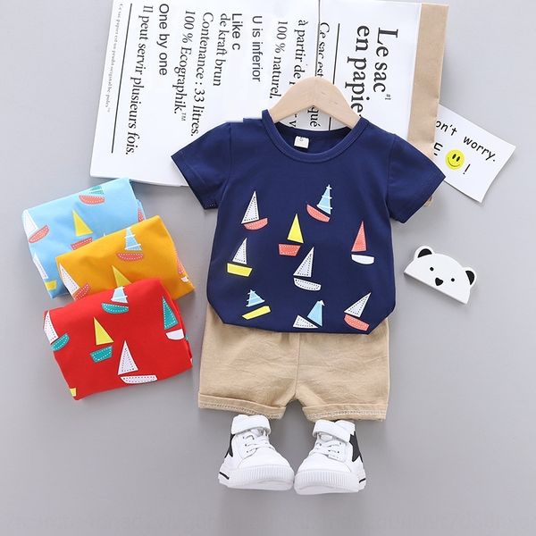 

2020 sailing children's wear cartoon sailing boy's short sleeve suit yueyao children's wear