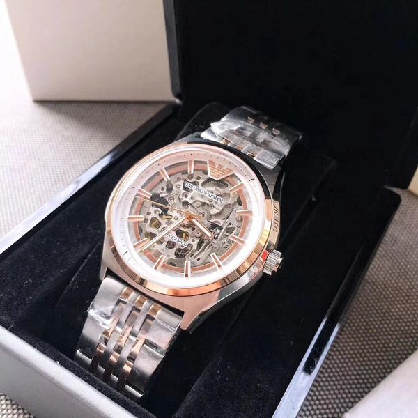 

new mens watch men mechanical automatic wristwatch fashion luxury casual wristwatch sports design watch mens self winding watch j73010, Slivery;brown