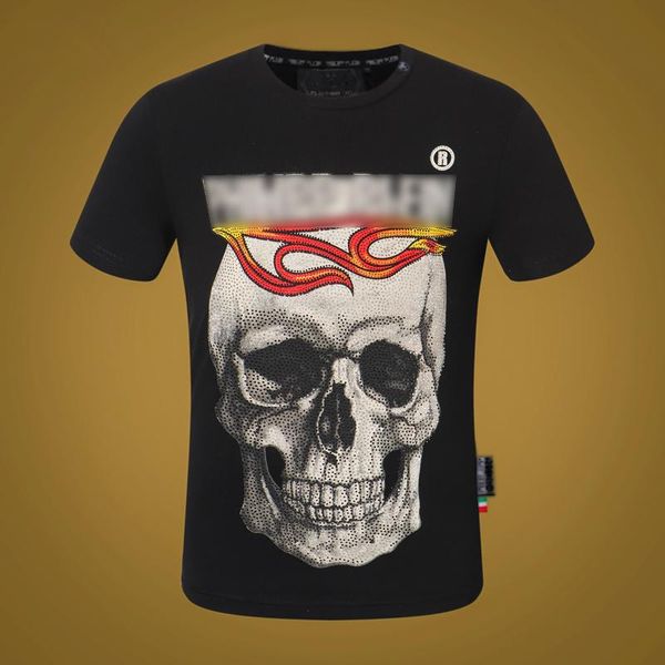 

2020ss women mens designer luxury t shirts pp philip plain t shirt herren off monc white skull supre tee hoodie tracksuits 14, White;black