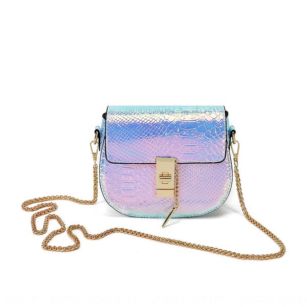 

new all-match chain shoulder shoulder with chain laser pig bag fashion trend cross women's bag, White
