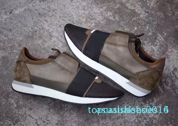 

many color men sneakers high qality paris arena leather genuine leather wrinkle kanye west shoes women sneakers low casual shoes c14, Black