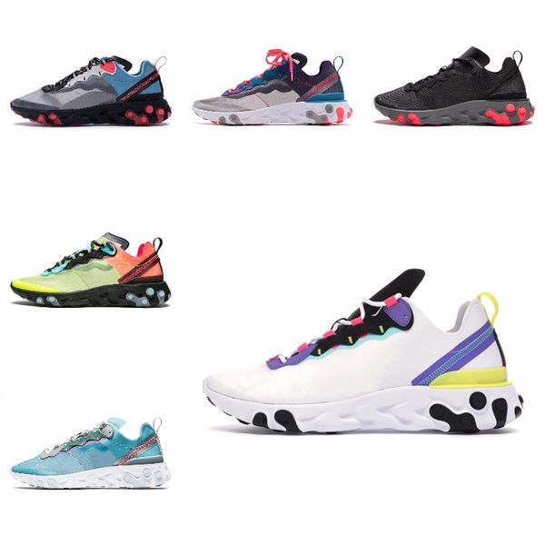 

new ashion react element running shoes fo men women light bone triple black royal solar team red mens trainers sports sneaker runner s#07356