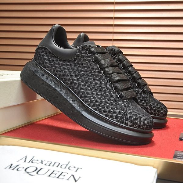 

b9 fashion classic style leather sneakers women designer shoes men designer shoes high-quality luxury casual lace-up shoes, Black