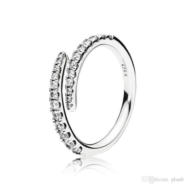 

clear cz diamond shooting star ring set original box for pandora 925 sterling silver women girls wedding meteor open rings, Slivery;golden