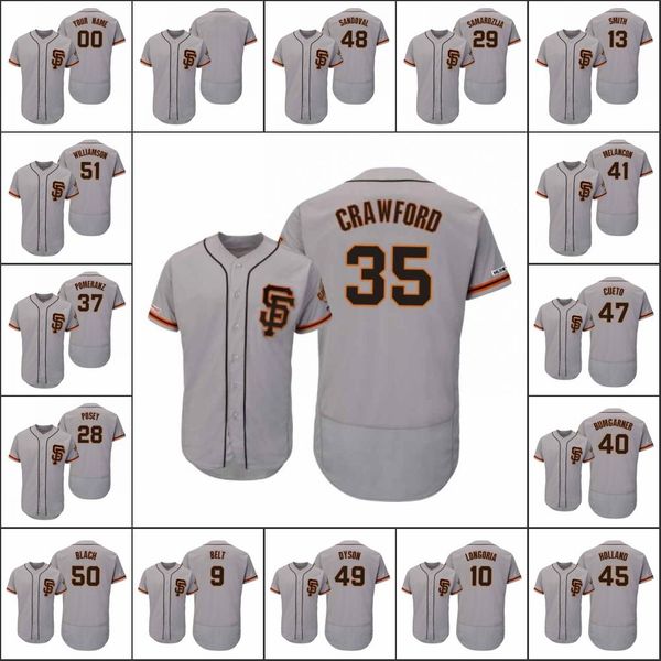 

san francisco giants men #28 buster posey 50 ty blach 13 will smith women youth alternate authentic flex base custom jersey, Black