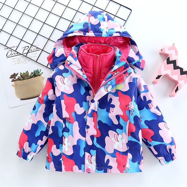 

gutjx 2020 new girlscoat autumn and winter babies jacket jacketwestern style winter children's style overcome children's three-in, Blue;black
