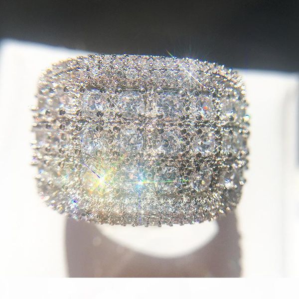 

k mens simulated diamond engagement rings jewelry new fashion zircon silver wedding ring for women