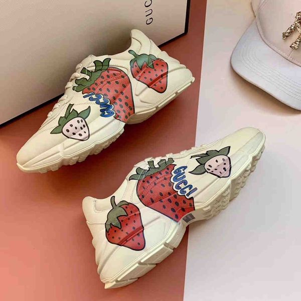 

r luxury leather casual sneakers, fashionable rhyton sneakers, comfortable and versatile, size 35-45 (with original box),gg