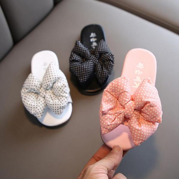 

slipper girls princess slippers kids beach fashion bowknot casual sandals summer comfortable home shoes children slippers*, Black;grey