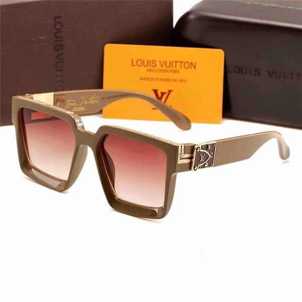 

1pcs classic pilot sunglasses designer brand mens womens sun glasses eyewear gold metal grglass lenses brown case 0371, Black