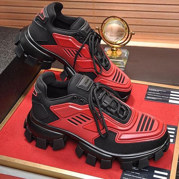 

mens shoes fashion classic footwears cloudbust thunder knit sneakers plus size lace -up low shoes scarpe sportive da uomo, Black