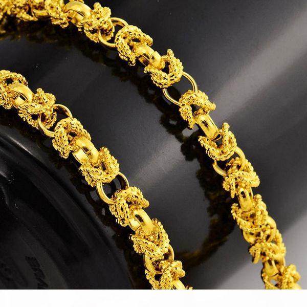 

hip hop necklace chain 18k yellow gold filled fashion mens necklace link chain statement jewelry 60cm long, Silver