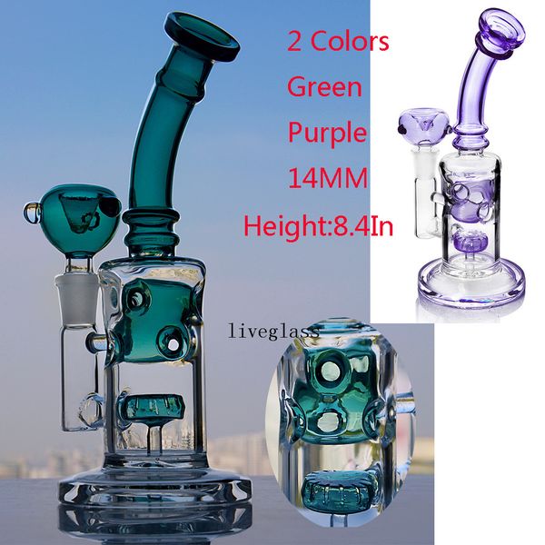 Construa um bongs roxo verde Fab Ovo de Ovo de Vidro Tubulações Faberge Ovo Cachinim Reciclador Beaker Base Bongo Aughty Vidro Dab Rigs Petróleo 14mm Articulação