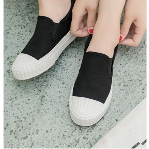 

2020 plimsolls spring and summer breathable small white shoes, korean casual sports casual slip-on shoes, one generation, Black