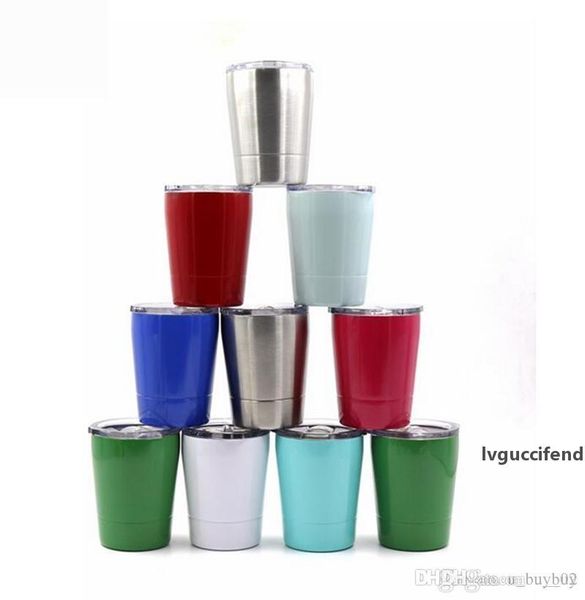 

8.5oz wine mug stainless steel 8.5 oz cups travel vehicle beer mug non-vacuum mugs with lids