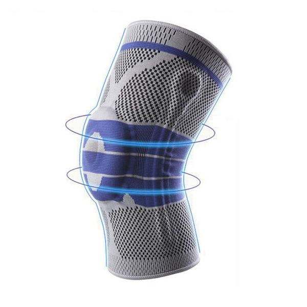 

зазор 1 leg спорт фитнес силикон kneepad тяжелая атлетика колено поддержки бег basketball knee brace, Black;gray